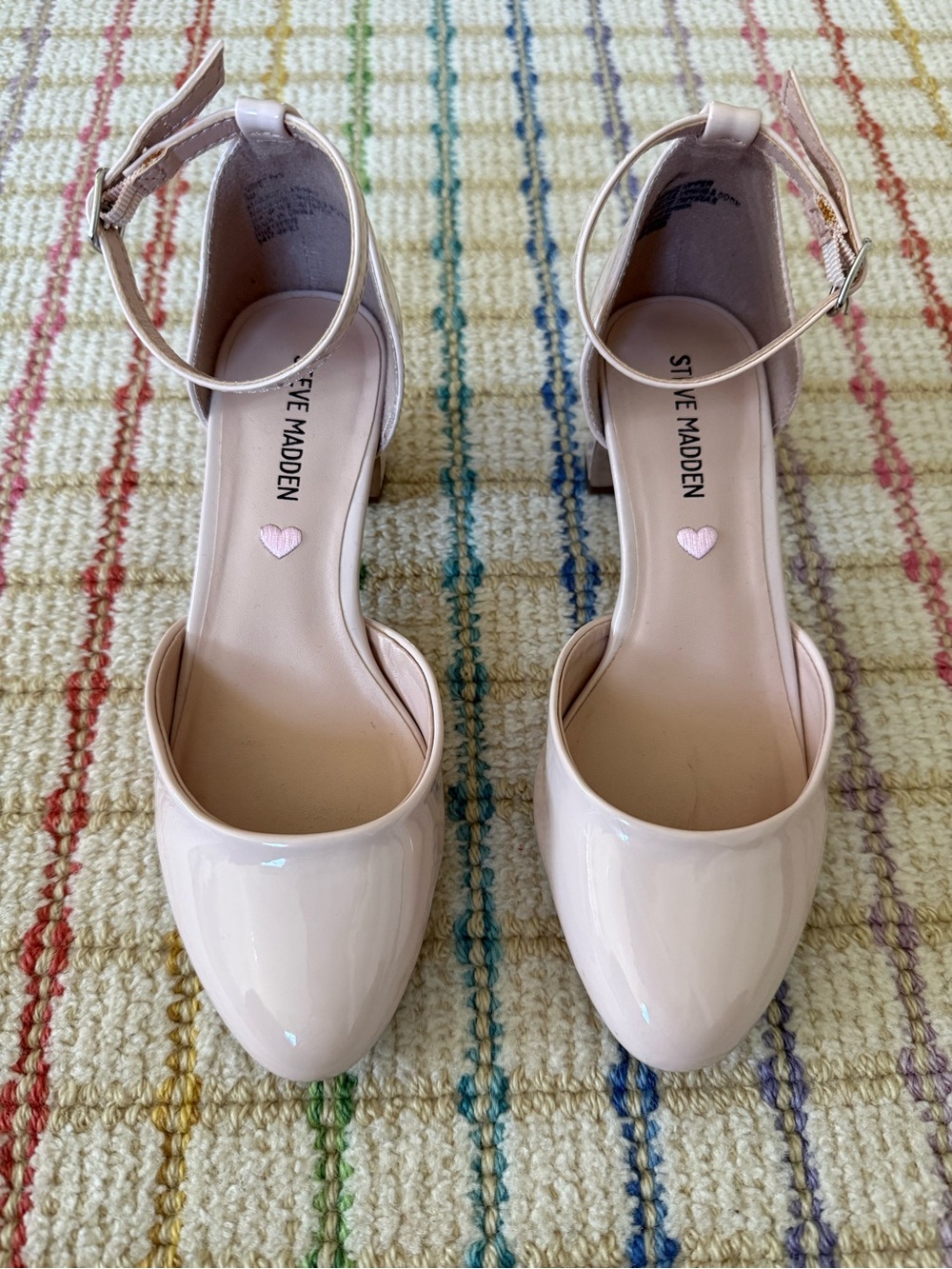 Steve Madden Kids Blush Patent Ankle-Strap Flats
